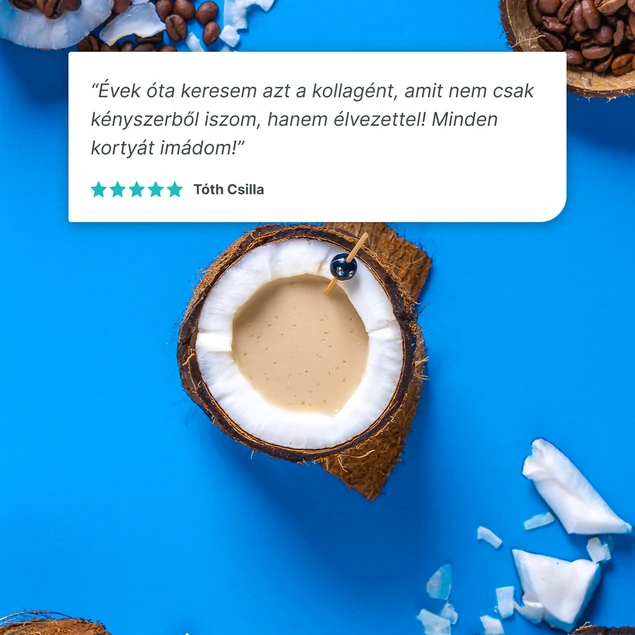 Nashe Kollagén Komplex – Hidrolizált kollagén italpor, Kókuszos latte íz, 300 g, 20 adag