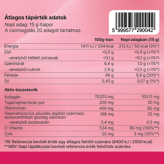 Málna ízű kollagén komplex - 300g