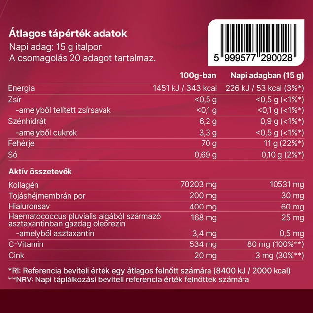 Meggyes krémes ízű kollagén komplex - 300g